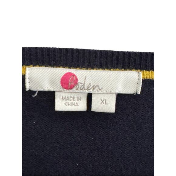 Boden XL Navy Blue Wool Cotton Crewneck sweater Classic #4726 - Picture 5 of 9